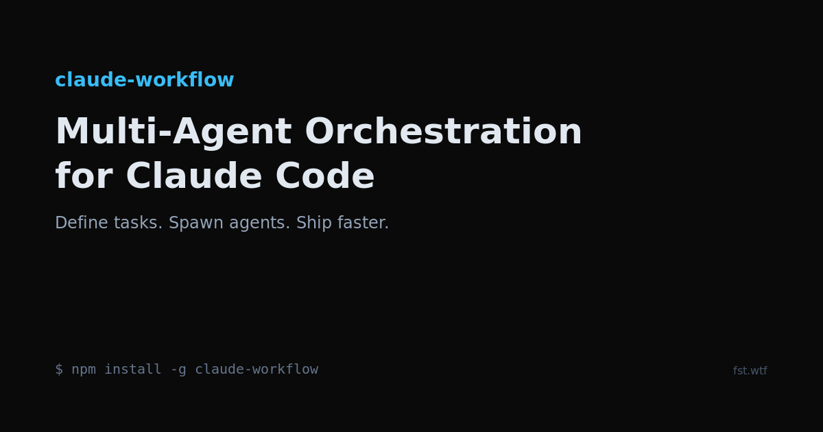 claude-workflow -- Multi-Agent Orchestration for Claude Code